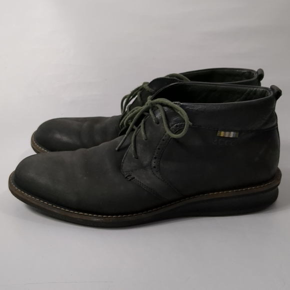 Men's ECCO TURN Black Leather Chukka Boots EU 41 - Picture 3 of 10